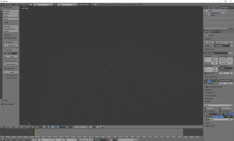 screen shot of Blender workspace